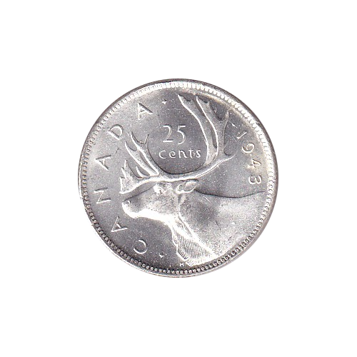 1943 25 cents CAMEO BU (MS-64) - CHOICE +