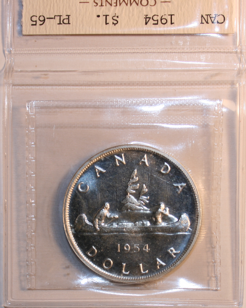 1954 Silver Dollar Certified ICCS CAMEO PL-65