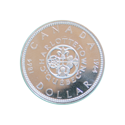 1964 Silver Dollar ($1) - 100th Anniversary Charlottetown and Quebec Conferences - PL-66