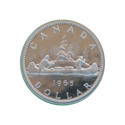 1965 Silver Dollar ($1) Small Beads with Pointed 5 - (Proof Like) PL-66