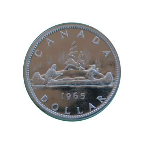 1965 Silver Dollar ($1) Small Beads with Pointed 5 - (Proof Like) PL-67