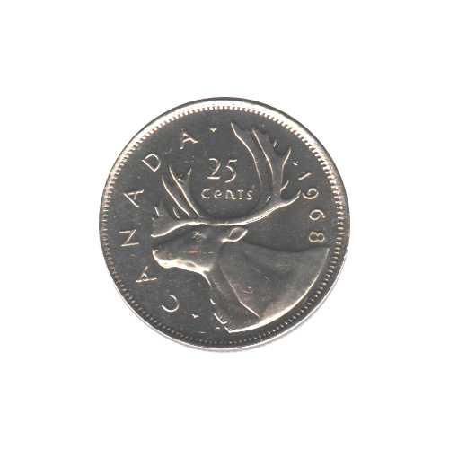 1968 25 cents Nickel BU CAMEO (MS-64) CHOICE +