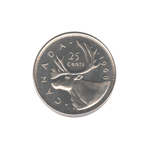 1968 25 cents Nickel BU CAMEO (MS-65) GEM