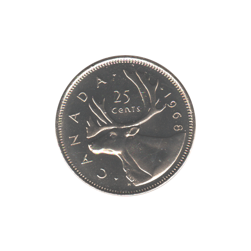 1968 25 cents Nickel PL CAMEO (NBU-65) GEM