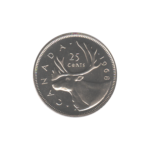 1968 25 cents Nickel PL (NBU-65) GEM