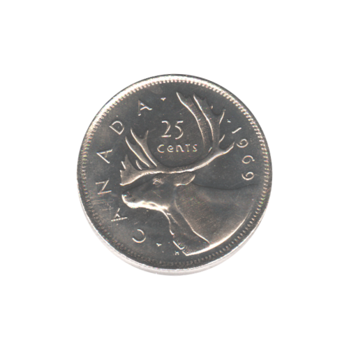 1969 25 cents CAMEO BU (MS-64) CHOICE +