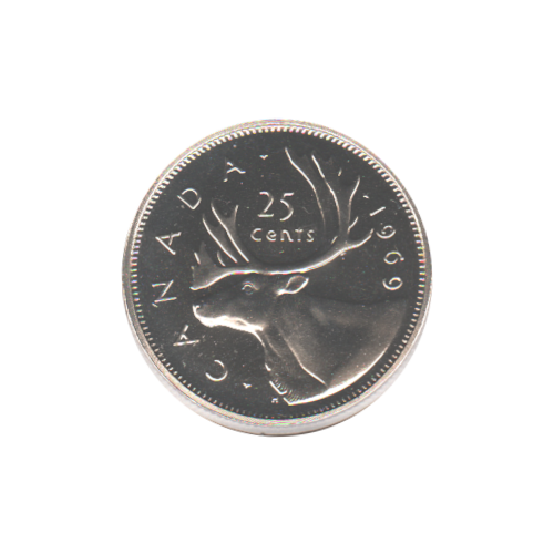 1969 25 cents CAMEO PL (NBU-66) GEM +