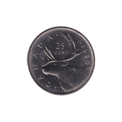 1980 25 cents Far Beads BU (MS-64 CHOICE +) - FAR BEAD