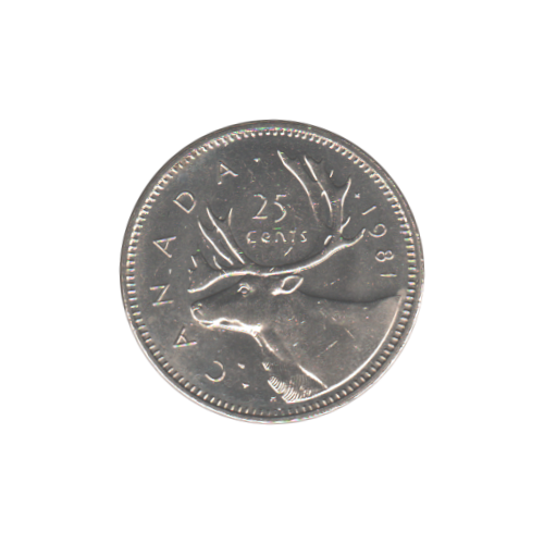 1981 25 cents BU (MS-63) CHOICE