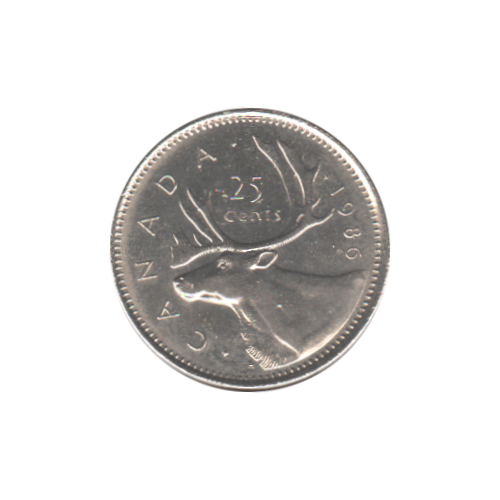 1986 25 cents BU (MS-62)