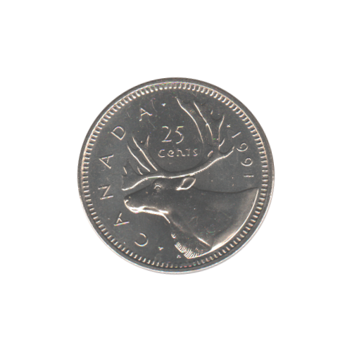 1991 Canada 25 cents - BU (MS-64) - CHOICE +