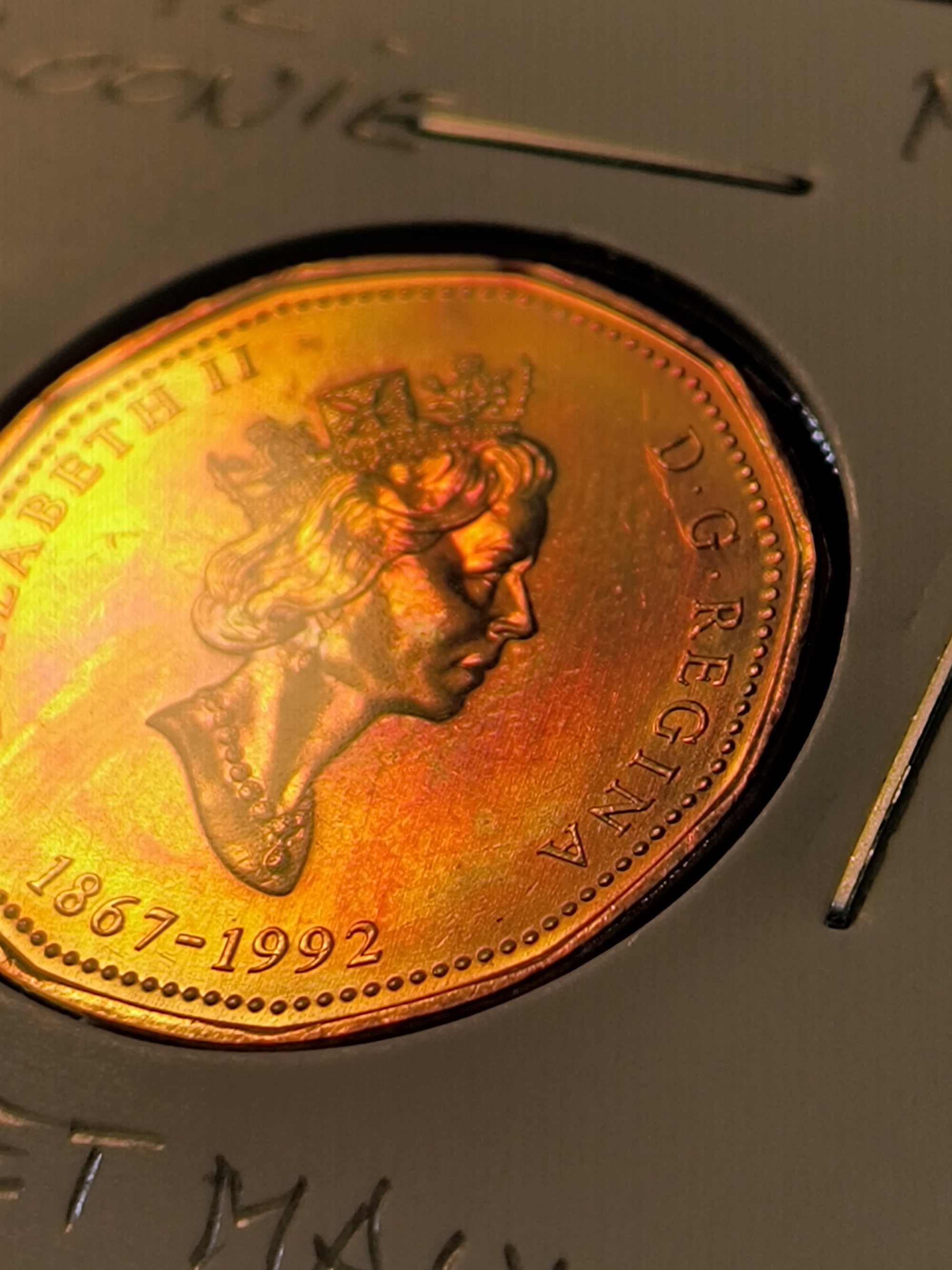 1992 Dollar (Loonie) Confederation 1867-1992 Certified ICG MS-66 (Rainbow)