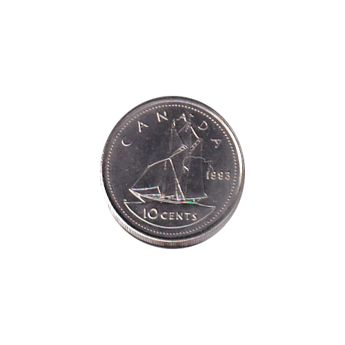 1993 10 cents BU (MS-65) GEM 