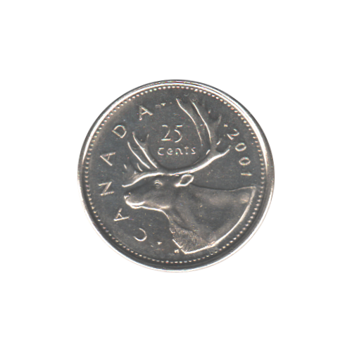 2001-P 25 cents AU-UNC