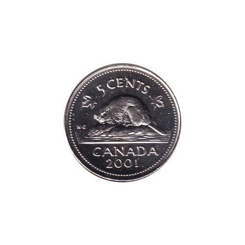 2001 5 cents No-P Castor - BU (MS-64) CHOICE +