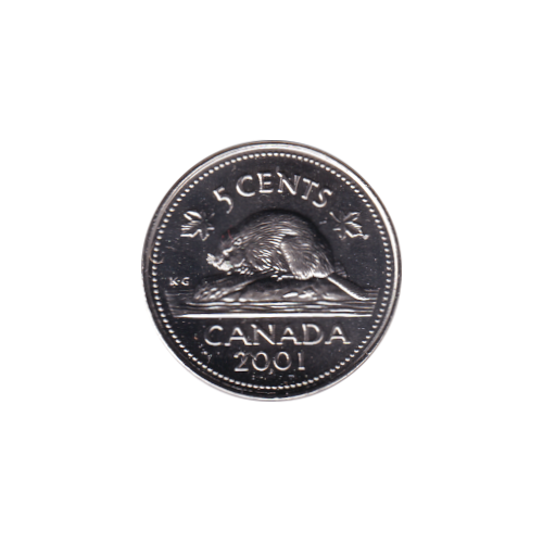 2001 5 cents No-P Castor - BU (MS-67) SUPERBE GEM