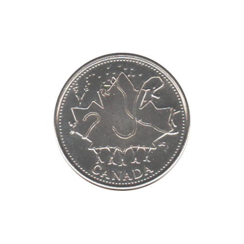 2002 25 cents Canada Day BU (MS-62)