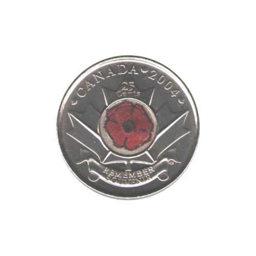 2004-P 25 cents Color Poppy BU (MS-62)