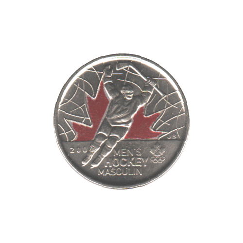2009 25 cents MEN'S HOCKEY COLOR BU (MS-63) - CHOICE