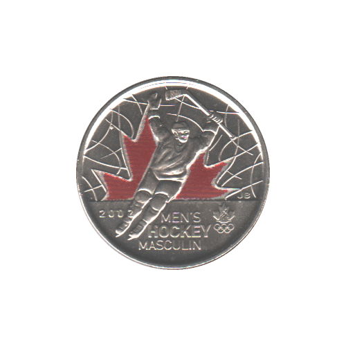 2009 25 cents MEN'S HOCKEY COLORED ENHANCED BU (MS-64) - CHOICE +