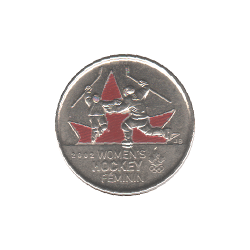 2009 25 cents WOMEN'S HOCKEY COLORED BU (MS-63) - CHOICE