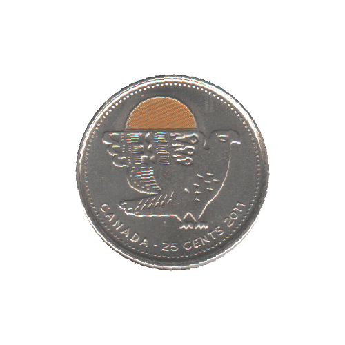 2011 25-cent Falcon Coloured BU (MS-63) - CHOICE