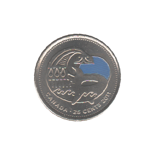 2011 25 Cents Orca Colour BU (MS-63) - CHOICE