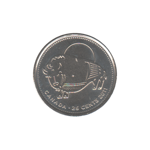 2011 25 Cents Woodland Bison NC BU (MS-63) - CHOICE