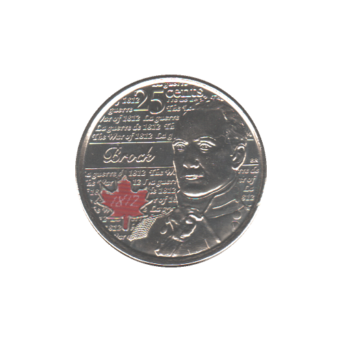 2012 25 cents ISAAC BROCK COLOUR BU (MS-64) - CHOICE +