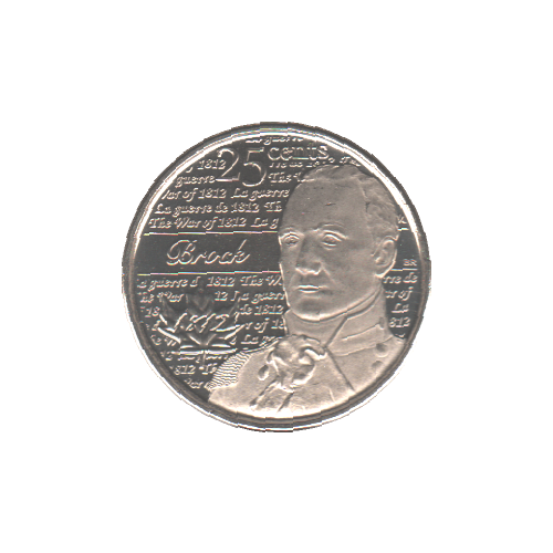 2012 25 cents ISAAC BROCK NC BU (MS-64) - CHOICE +