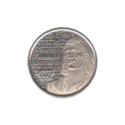 2012 25 cents TECUMSEH NC BU (MS-63) - CHOICE
