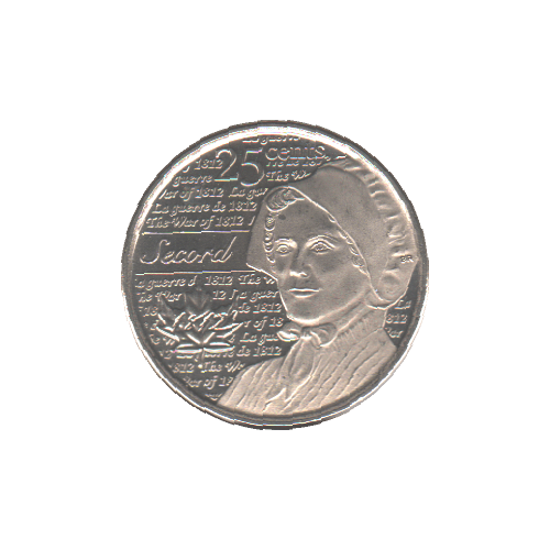 2013 25 cents LAURA SECORD NC BU (MS-63) - CHOICE