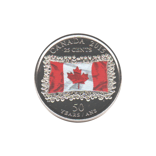 2015 25-cent COLOURED FLAG BU (MS-63) - CHOICE