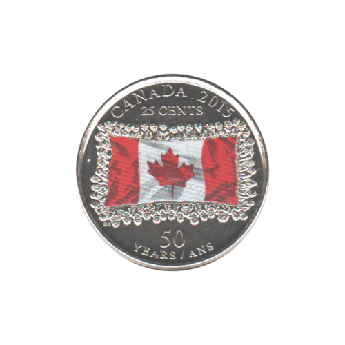 2015 25 cents COLORED FLAG BU (MS-64) - CHOICE +