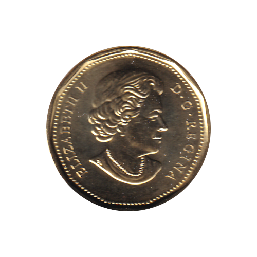 2017 Loonie ($1) NATURAL DARK GUILDED (Maple Leaf) BU (MS-64)