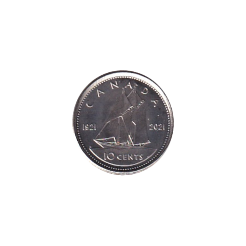2021 10 cents 1921-2021 BU (MS-65) GEM