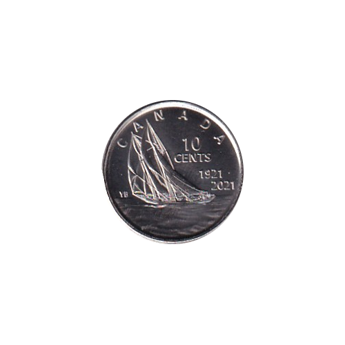 2021 10 cents Bluenose BU (MS-66) GEM+