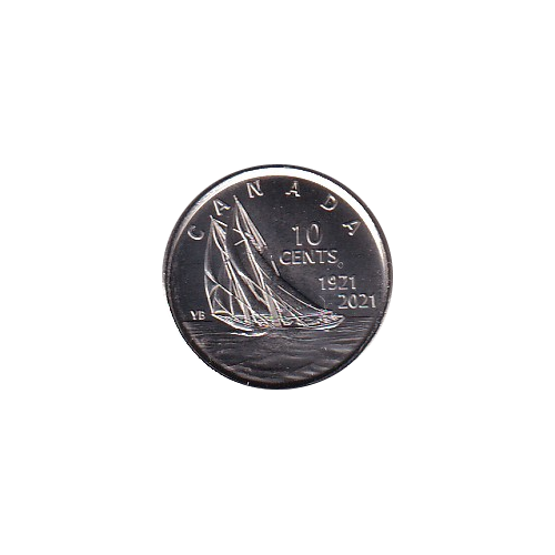 2021 10 cents Bluenose BU (MS-67) Superb GEM