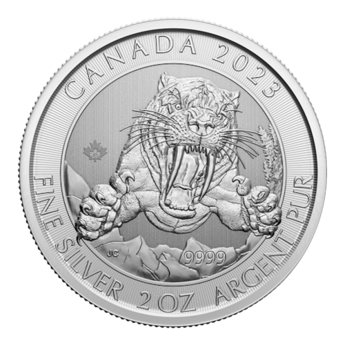 2023 Canada $10 Saber-Toothed Tiger - 2 oz Silver .9999 (*2.8% DISCOUNT with e-Interac)