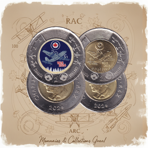 2024 Toonie ($2) RCAF/ARC Duo - Regular and BU Color (All Mint State)