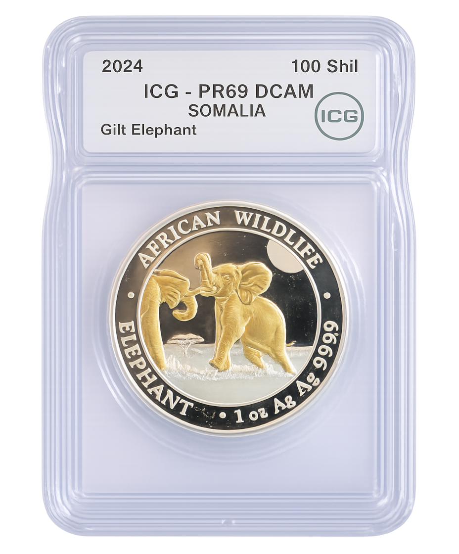 2025 Somalia 100 Shillings - ICG PR-67 DCAM Certified - African Wildlife Elephant - 1 oz Pure Silver .9999