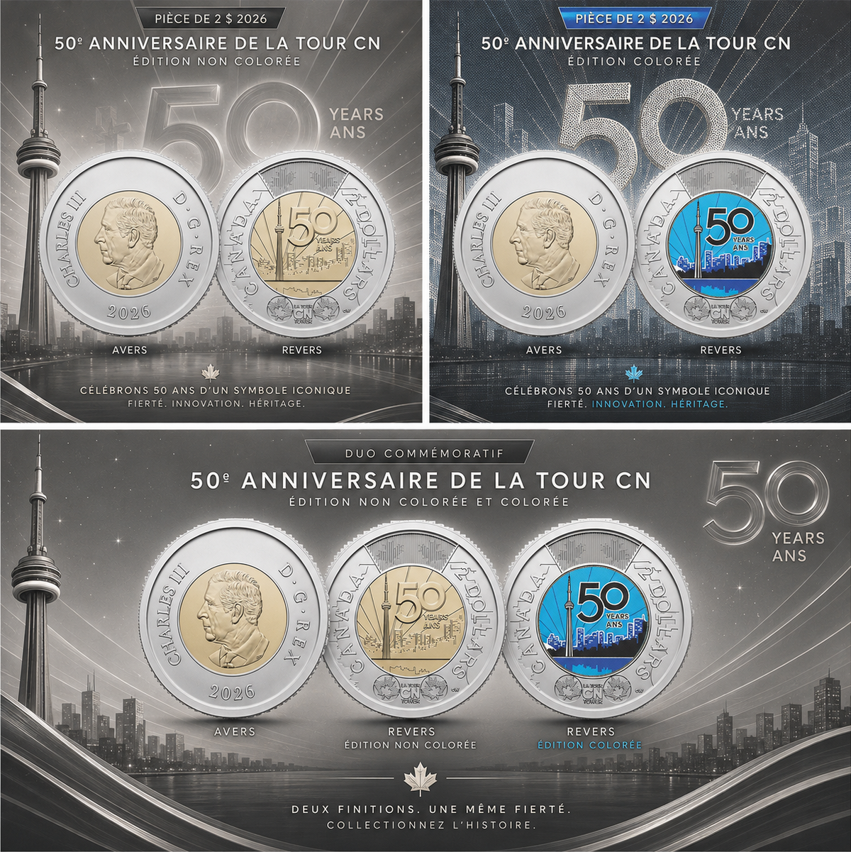 2025 Toonie $2 (Set) Unknown Soldier Color and NC - BU (All Mint State)