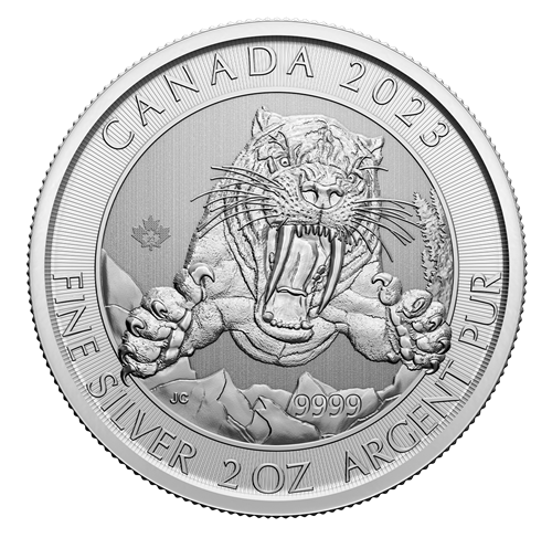 2023 Canada $10 Saber-Toothed Tiger - 2 oz Silver .9999 (2.8% return: Interac payment)